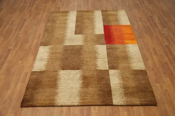 Modern Wool Gabbeh Oriental Area Rug 6x8