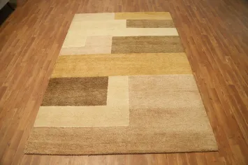 Modern Wool Geometric Gabbeh Area Rug 6x8