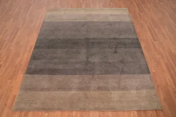 Earthy Tones Gradient Gabbeh Area Rug 6x8 for Contemporary Living Spaces