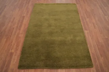 Matte Olive Green Gabbeh Rug 4x6 for Sophisticated Home Ambiance
