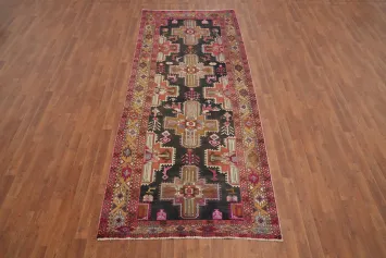 Tribal Wool Animals Ardebil Persian Runner Rug 4x11