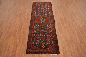 Vintage Wool Ardebil Persian Runner Rug 3x10