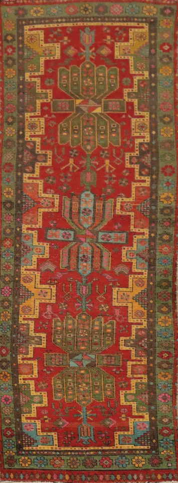 Geometric Tabriz Persian Runner Rug 3x11