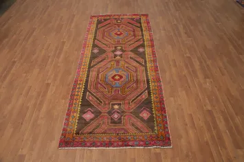 Vintage Tribal Wool Ardebil Persian Runner Rug 4x9