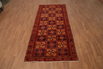 Geometric Wool Ardebil Persian Runner Rug 4x10
