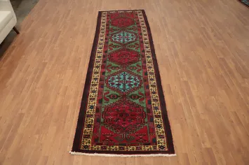 Vintage Wool Ardebil Persian Runner Rug 3x11
