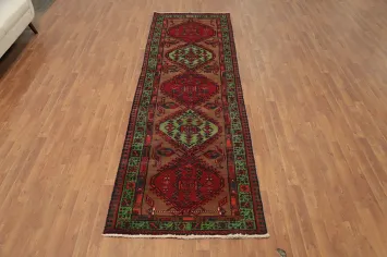 Vintage Geometric Ardebil Persian Runner Rug 4x11