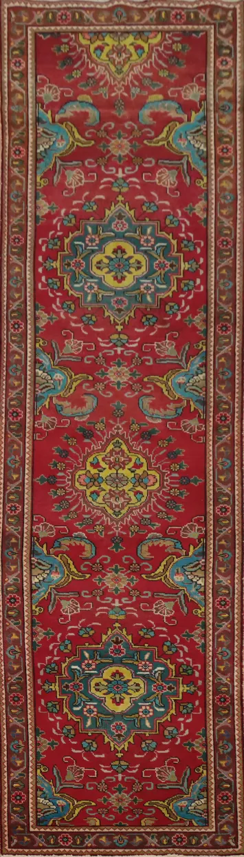Handmade Wool Tabriz Persian Runner Rug 3x13