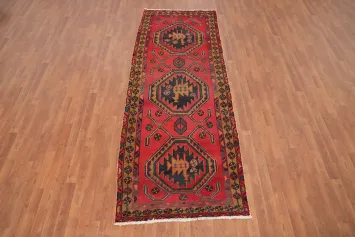 Vintage Geometric Ardebil Persian Runner Rug 4x10