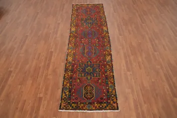 Handmade Wool Heriz Persian Runner Rug 3x10