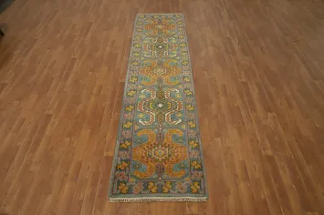 Geometric Kazak Indian Runner Rug 2x10