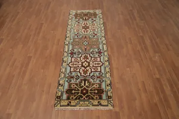 Geometric Kazak Indian Runner Rug 3x8