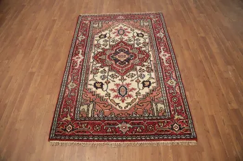 Geometric Heriz Serapi Oriental Rug 4x6