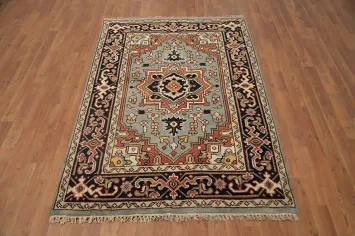 Geometric Heriz Serapi Handmade Rug 4x6