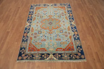 Geometric Kazak Handmade Rug 4x6