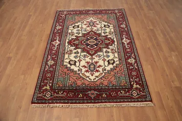 Geometric Heriz Serapi Handmade Rug 4x6