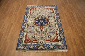Geometric Kazak Handmade Rug 4x6