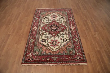 Geometric Heriz Serapi Handmade Rug 4x6