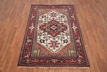 Geometric Heriz Serapi Oriental Rug 4x6