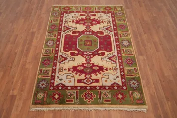 Geometric Kazak Oriental Rug 4x6
