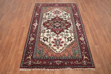Geometric Heriz Serapi Oriental Rug 4x6