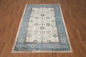 Handmade Floral Oushak Oriental Area Rug 5x8