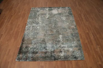 Modern Neutral Toned Abstract Area Rug 6x8 with Textured Details