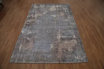 Elegant Earthy Hues: Abstract Distressed Look Abstract Area Rug 5x8