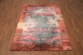 Abstract Elegance Distressed Look Modern Art Abstract Area Rug 5x8