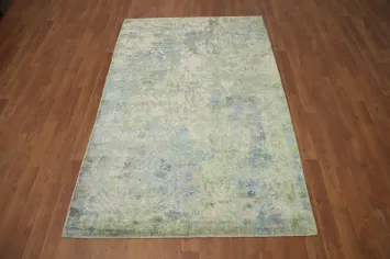Elegant Abstract Pastel Abstract Rug 4x6 with Soothing Earth Tones