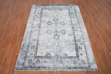 Intricately Designed Floral Oushak Area Rug 6x8 for Timeless Elegance