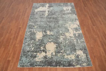 Modern Distressed Look Abstract Area Rug 5x8 with Vintage Charm
