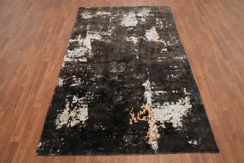 Distressed Look Area Rug 5x8 in Earthy Tones for Living Room Décor