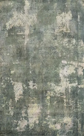 Modern Worn Out Look in Green Abstract Area Rug 6x8