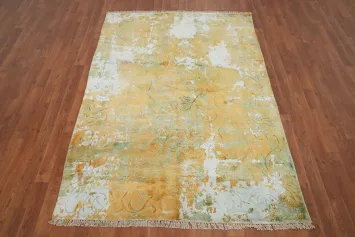 Distressed Look Abstract Oriental Rug 5x6