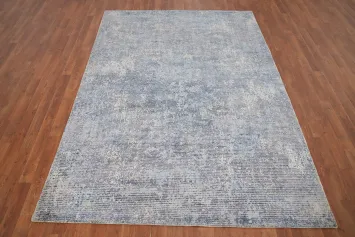 Sophisticated Blue/ Gray Abstract Area Rug 6x8 for Modern Living Spaces