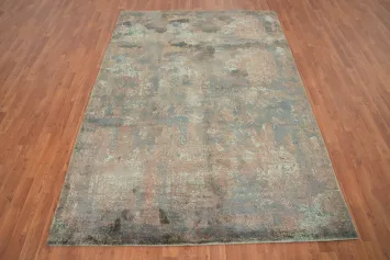 Abstract Distressed Look Design Area Rug 6x8 with Soft Pastel Hues