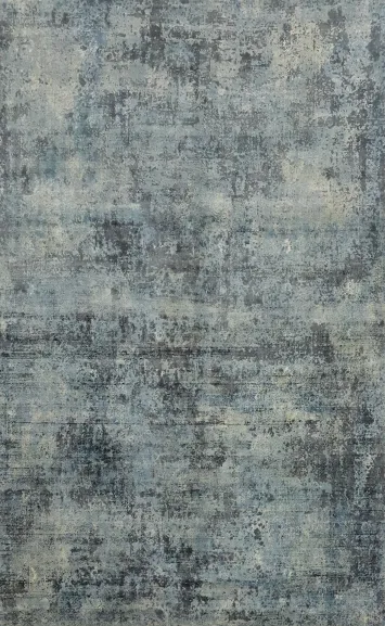 Distressed Look Abstract Area Rug 5x8 with Blue Gray Tones and Texture