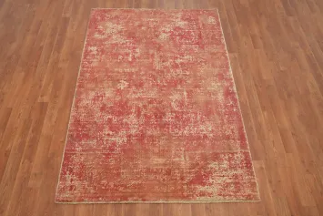 Elegant Textured Abstract Rug 4x6 in Warm Tones for Cozy Vibes
