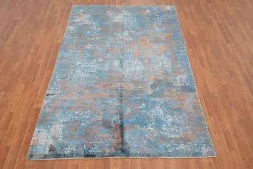 Elegant Abstract Blue Abstract Area Rug 5x8 for Modern Spaces