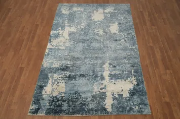 Distressed Look Ocean-Inspired Abstract Area Rug 5x8