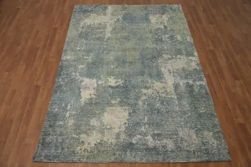 Sophisticated Distressed Look Abstract Area Rug 5x8
