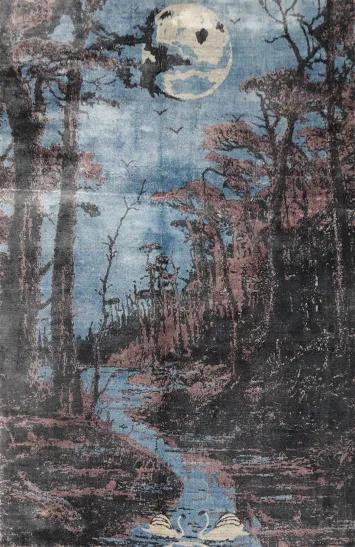 Enchanting Forest Abstract Area Rug 5x6 Rustic Charm for Your Home