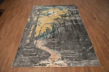 Forest Path Modern Area Rug 6x8 Add Mystical Flair to Your Home Decor