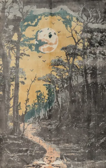 Forest Path Modern Area Rug 6x8 Add Mystical Flair to Your Home Decor