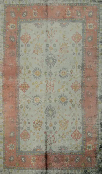 Handmade Floral Oushak Oriental Area Rug 5x8