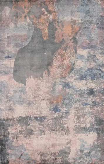 Abstract Earth Tones Abstract Area Rug 6x8 for Modern Living Rooms