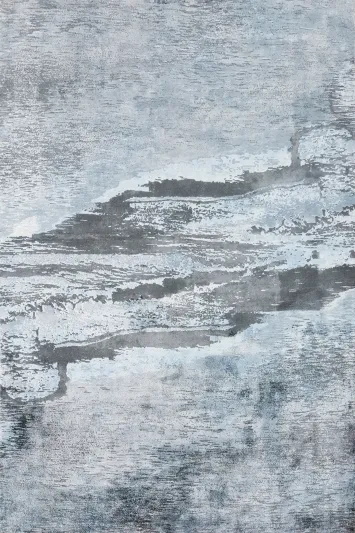 Cool Blue Abstract Area Rug 6x8 for Modern Living Rooms