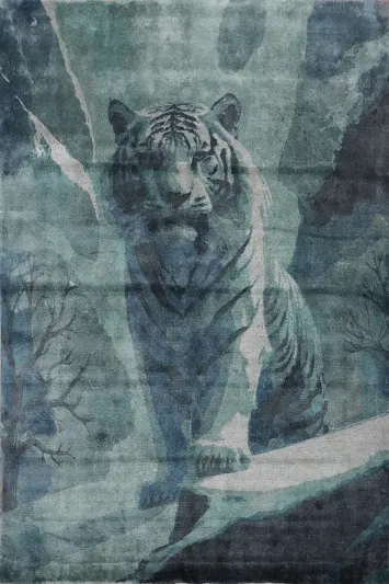 Tiger Elegance Abstract Area Rug 6x8 for Contemporary Living Space
