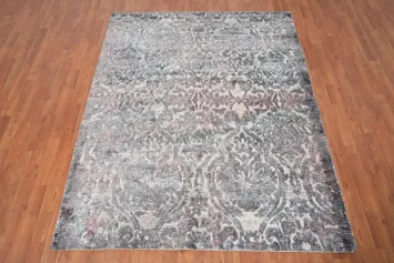Distressed Look Abstract Handmade Area Rug 6x8